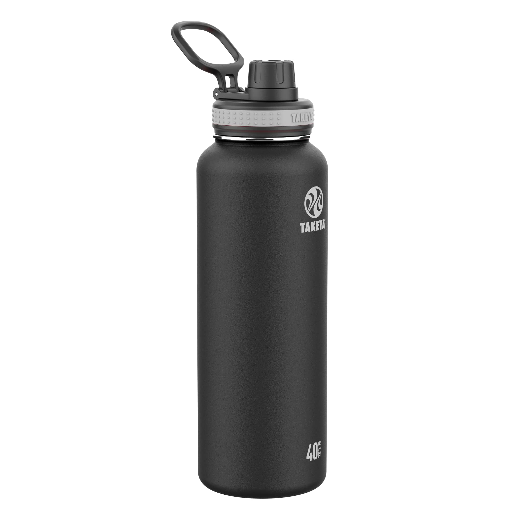 Takeya Originals Vacuum Insulated Stainless Steel Water Bottle, 40 oz, Black